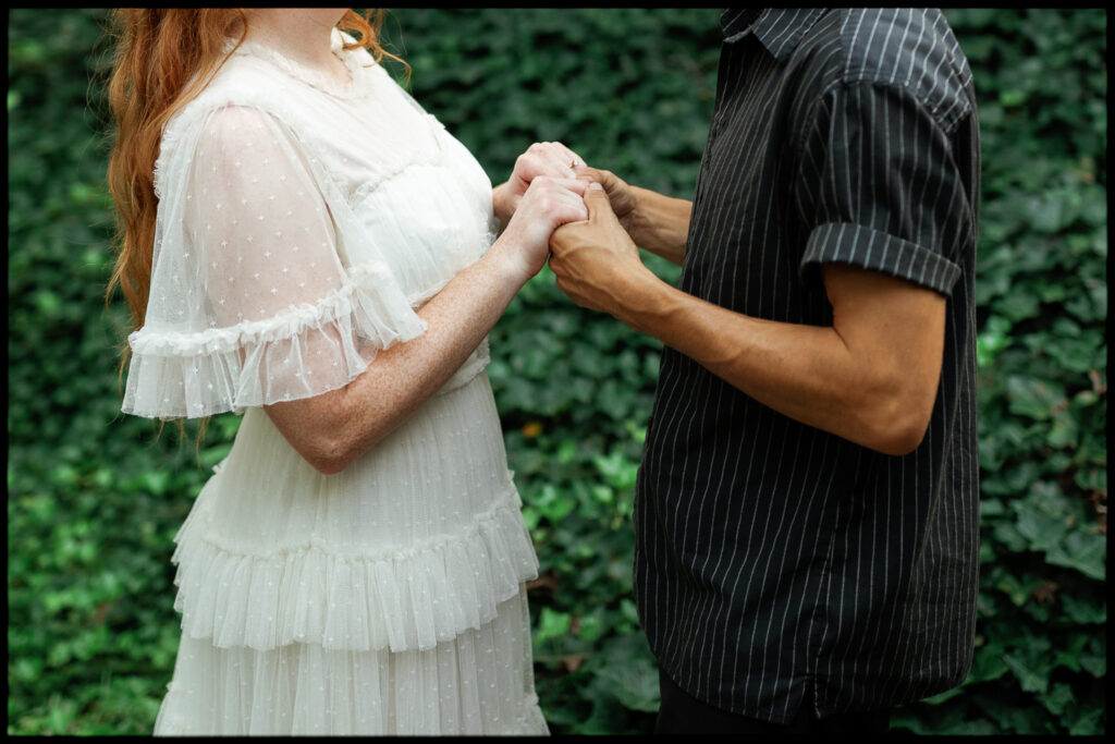 Memphis engagement photos of a couple embracing during a documentary-style engagement session in Tennessee
