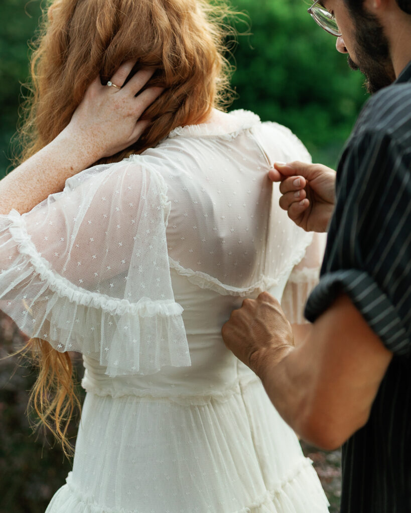 Memphis engagement photos of a couple embracing during a documentary-style engagement session in Tennessee
